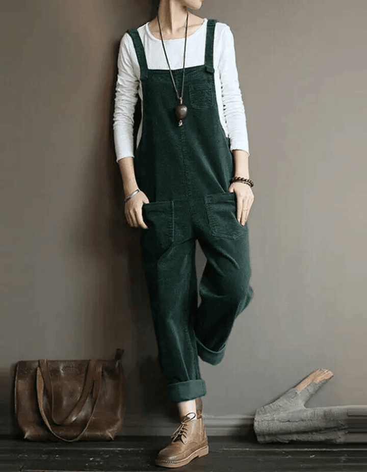 High-Waist Velvet Overall – Trendy & Chic Statement Piece