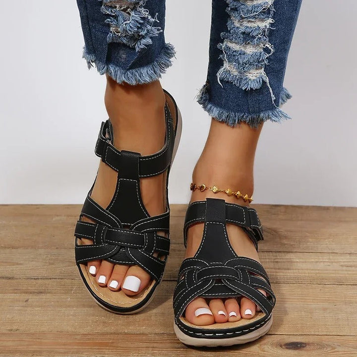 Elegant Orthopaedic Leather Sandals – Sophisticated Style & Optimal Comfort
