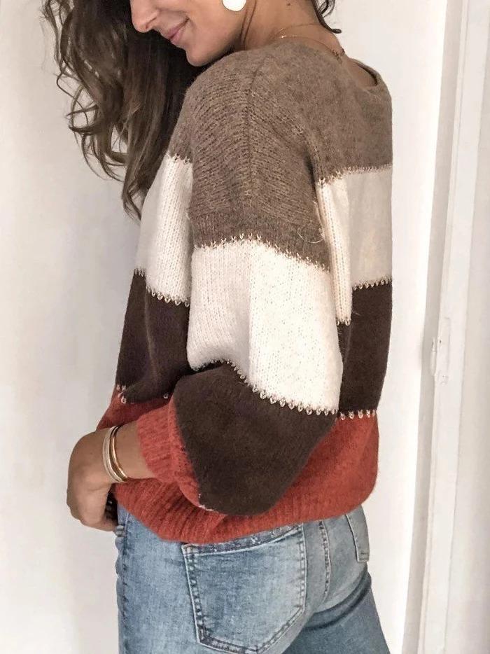 Comfy Striped Sweater – Trendy & Relaxed Style for Casual Outings
