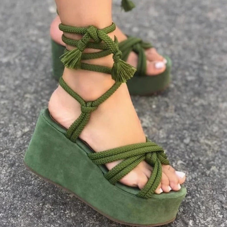 Elegant Wedge Heel Sandals – Chic & Feminine Style