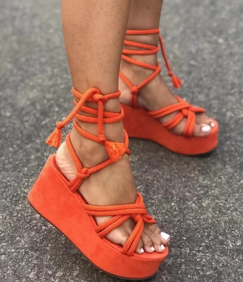 Elegant Wedge Heel Sandals – Chic & Feminine Style