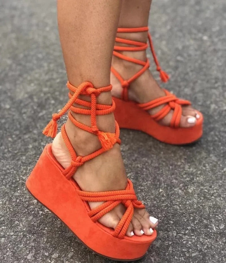 Elegant Wedge Heel Sandals – Chic & Feminine Style