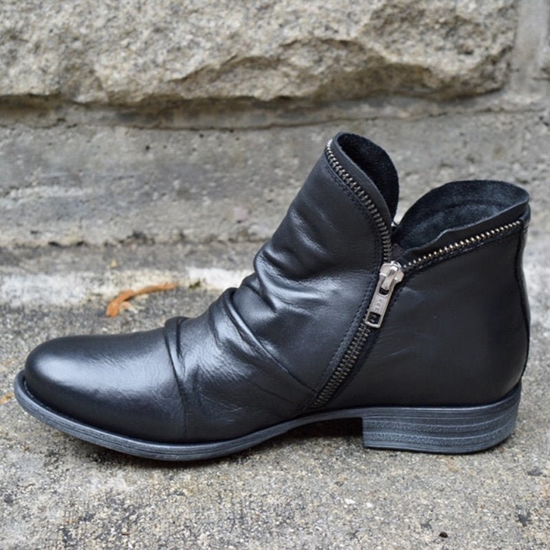 Leather Boots with Zipper – Chic & Modern Footwear for Any Occasion