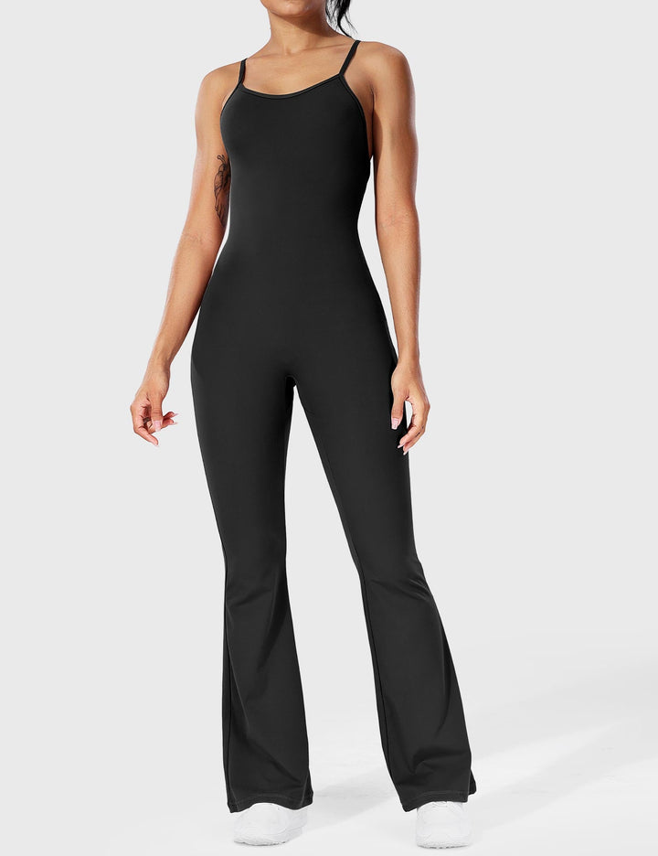 Flared Back Cross Jumpsuit – Trendy & Chic Statement Piece