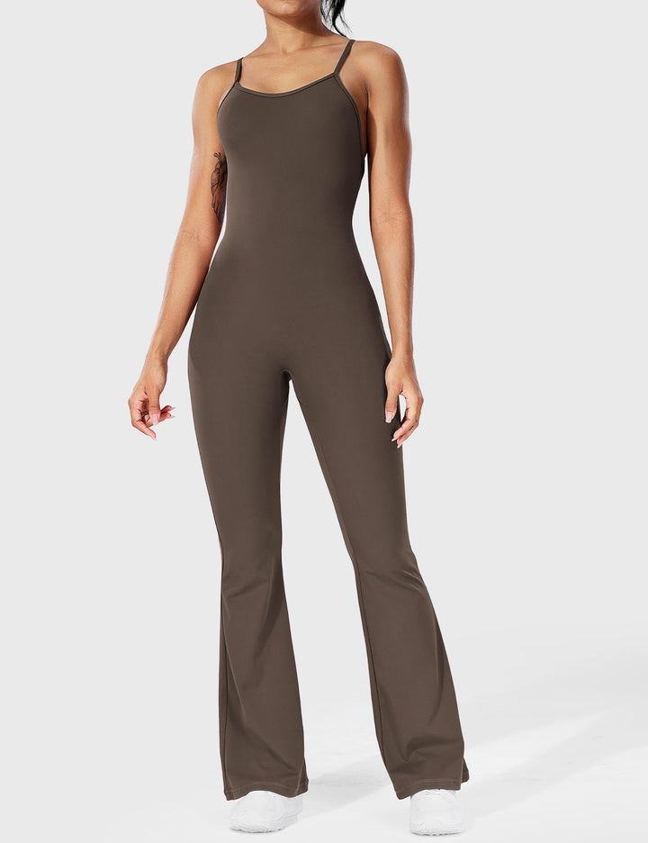 Flared Back Cross Jumpsuit – Trendy & Chic Statement Piece