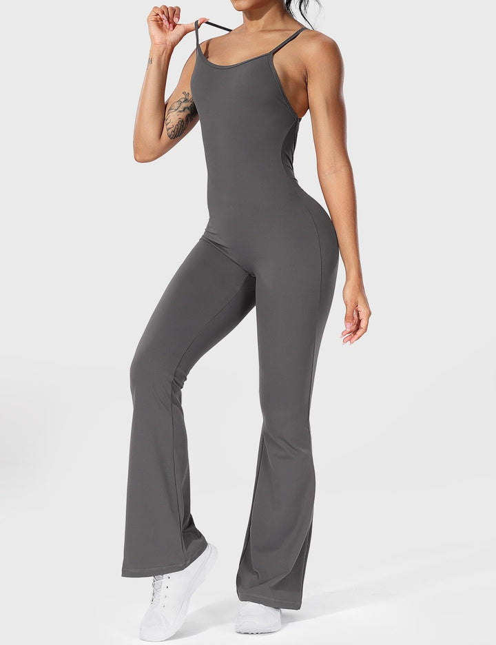 Flared Back Cross Jumpsuit – Trendy & Chic Statement Piece