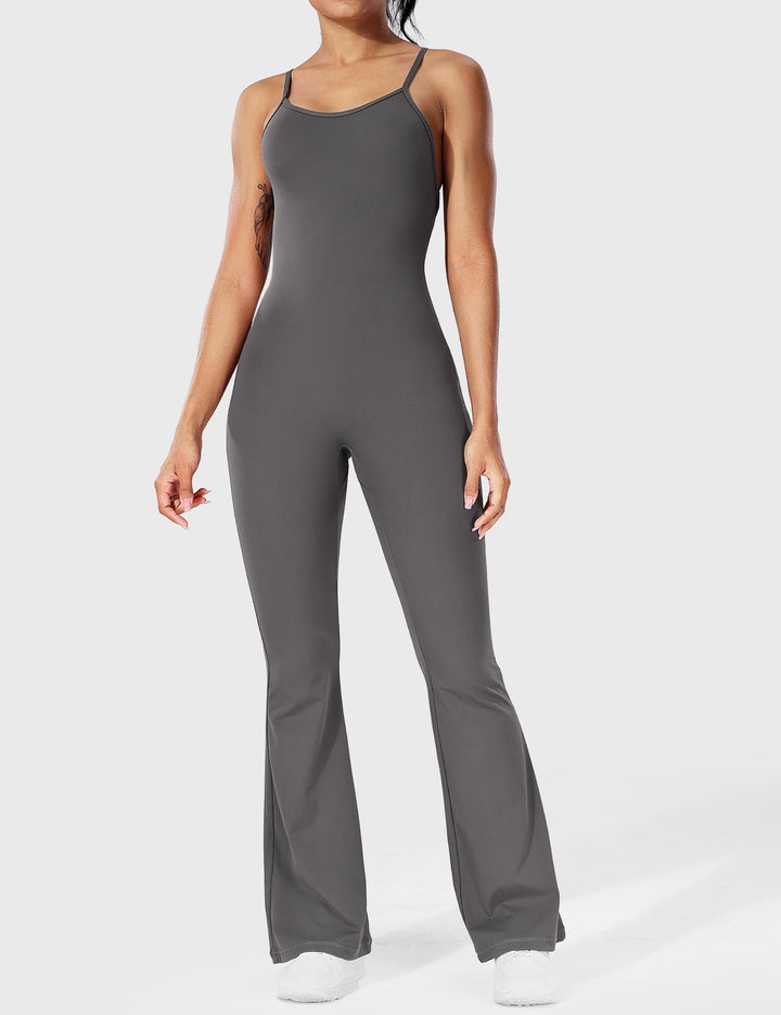 Flared Back Cross Jumpsuit – Trendy & Chic Statement Piece
