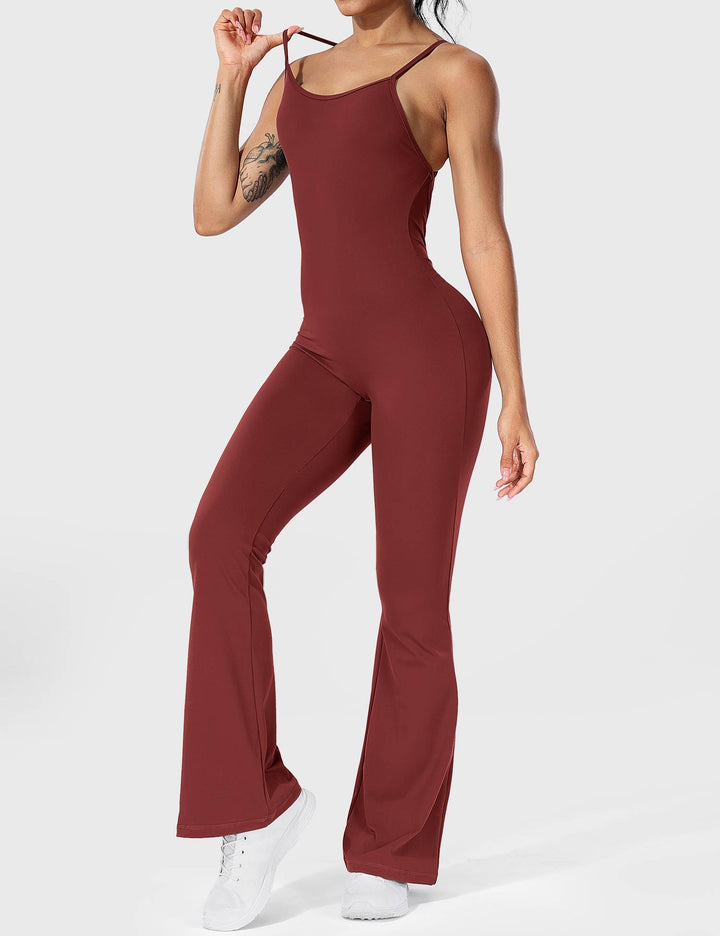 Flared Back Cross Jumpsuit – Trendy & Chic Statement Piece