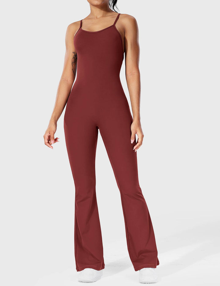 Flared Back Cross Jumpsuit – Trendy & Chic Statement Piece